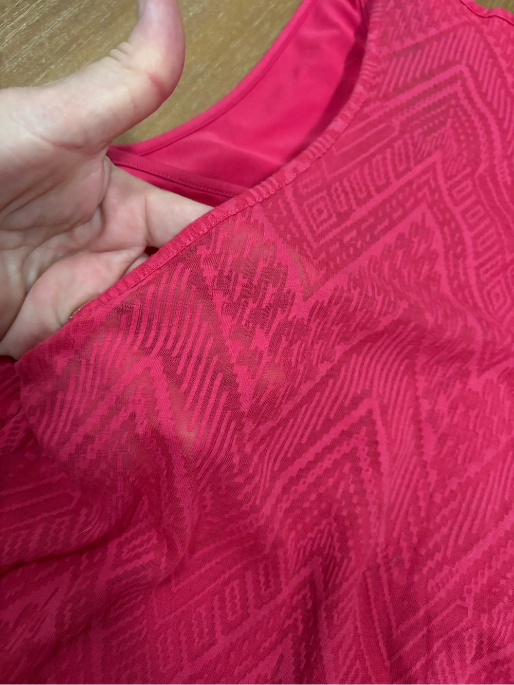 Prana Pink Chevron-Texture Racerback Tank - Picture 5 of 10